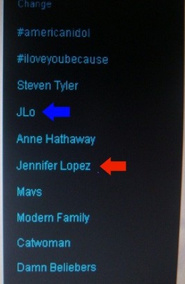 JLO trending on Twitter